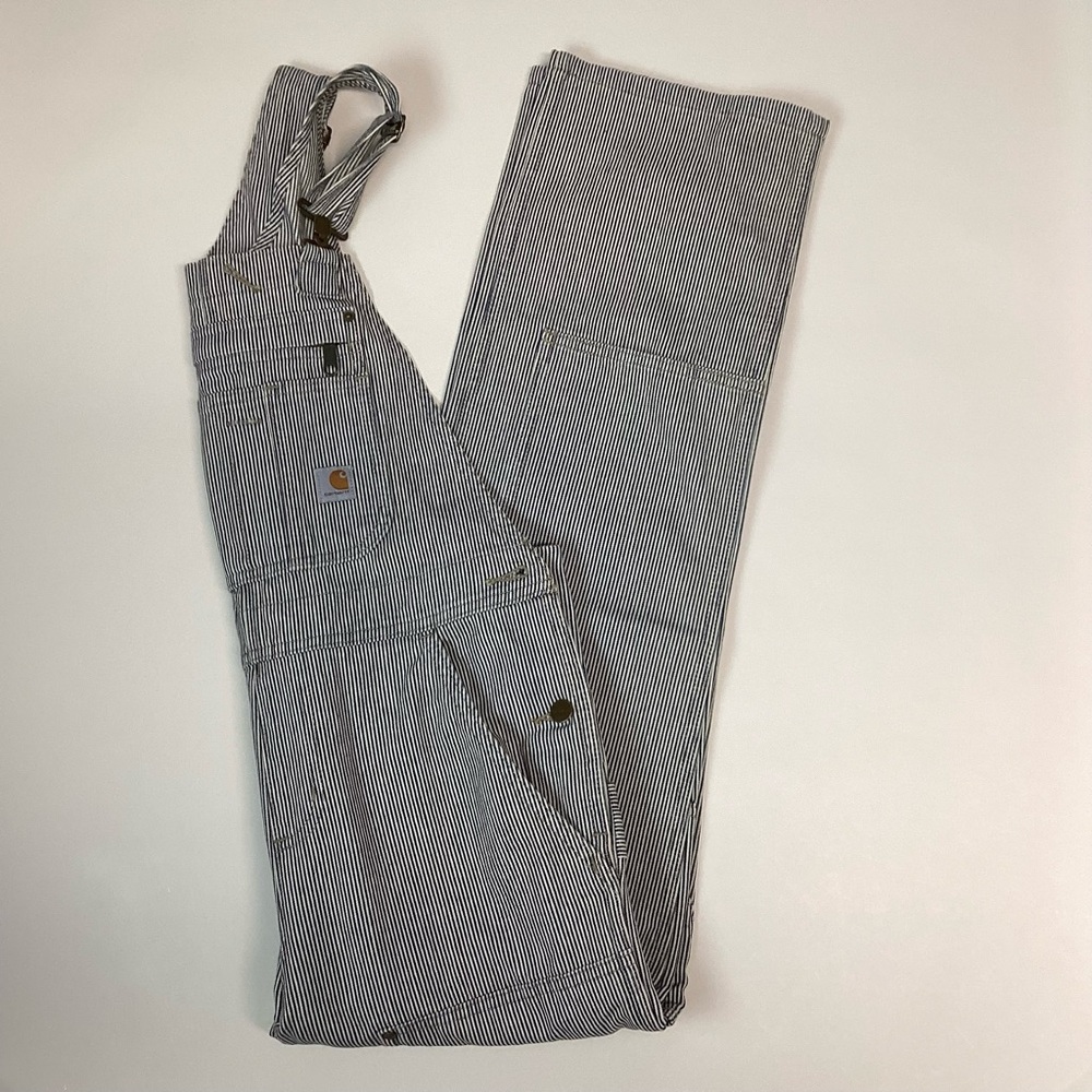 Carhartt Striped Bibs Multiple Sizes Blue and White NWOT